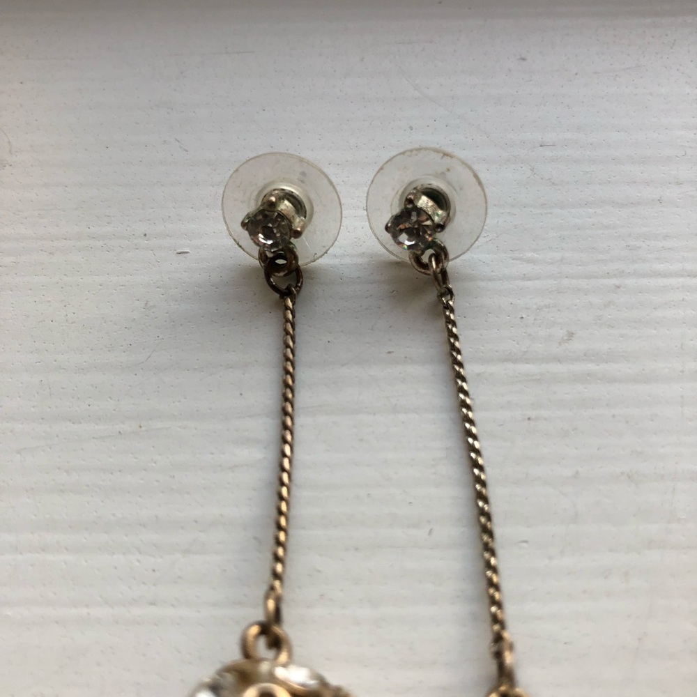 Stunning vintage gold & diamond drop ball earrings - Picture 3 of 7